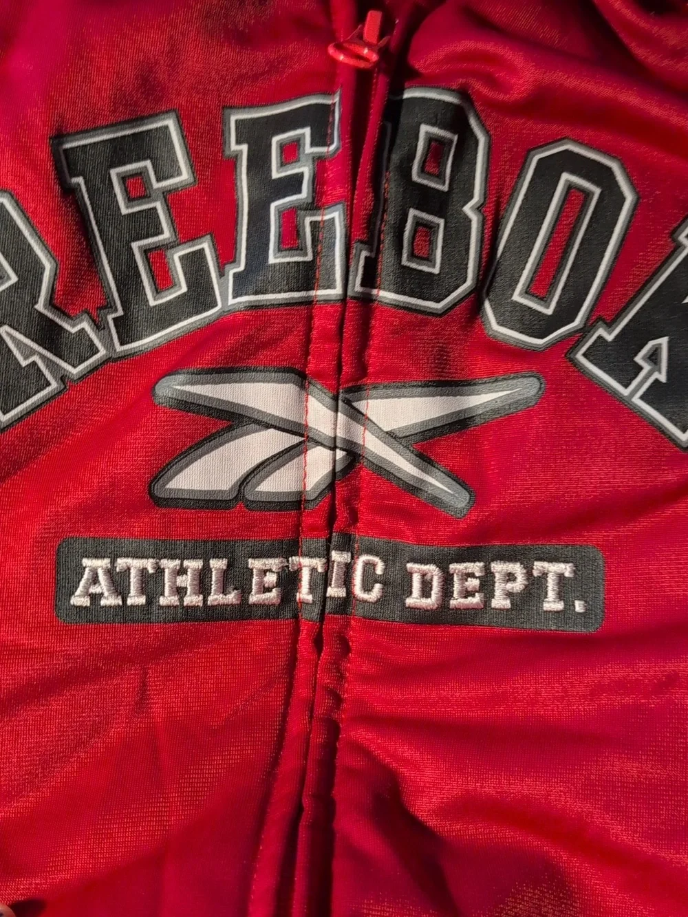 Reebok Y2K Kids Nylon Full Zip Jacket Red Black Size 6 Youth‎